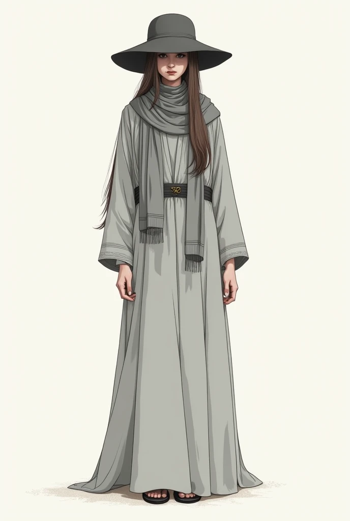 a sneaky freckled light skinned north african girl wearing a hat, a red robe that covers her mouth and arms