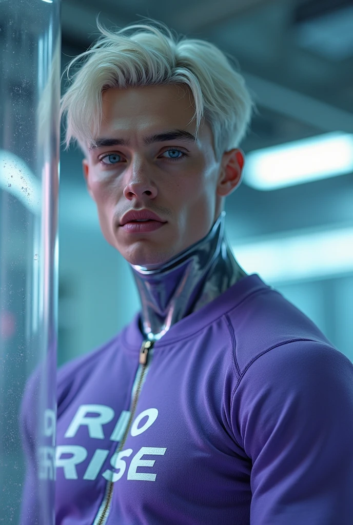 1boy, ((bara:1.5)), sport body, detailed face, detailed hands, detailed legs, detailed fingers, detailed hair, detailed eyes, detailed skin, dynamic lighting, (detailed lighting:1.2), (detailed textures:1.3), (realistic lighting:1.2), realistic shadows, realistic skin, (photorealistic:1.4), 8k uhd, (hyper realistic), (photo realistic), (masterpiece), (best quality), small thong, bare chest, flat chest, bare shoulders, bulge, underwater, wide angle, swimming, athletic body, male, iridescent skin, perfect eyes, messy green hair , bio-luminescent