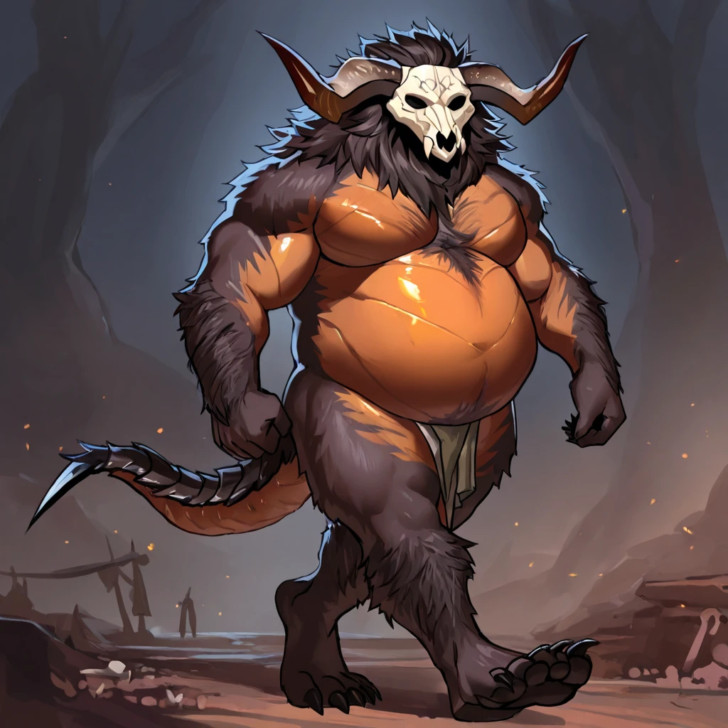 ultra-detailed, masterpiece, masterwork, high quality, best quality, hdr, posted on e621, (by hioshiru), nsfw, male, solo, (white little body minotaur), hairy dragon, (long silver hair, yellow eyes, detailed eyes, white chubby body, fat), standing, (nude, foreskin, balls), front view, dynamic angle