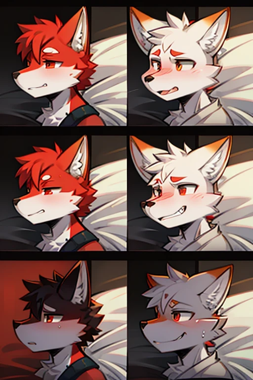 wild fox, minecraft wolf character, two characters, showing anus and vagina, Conilingus, pissing, hyilpi art
