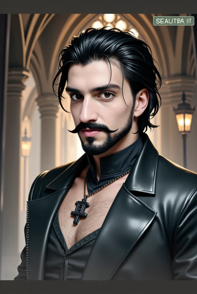 There's a man with a beard and leather jacket smoking a cigarette, retrato detalhado do caractere, retrato da arte do personagem, irreal 5. retrato de RPG, retrato masculino da fantasia, retrato do livro do RPG, epic RPG portrait, RPG retrato arte conceitual, Epic portrait illustration, um retrato de personagem, arte do retrato do personagem, epic character portrait, RPG_retrato, retrato de RPG, retrato da arte do conceito do personagem