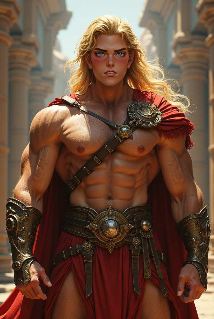 Full body photorealistic handsome hunky masculine Legion blonde haired Saturn,,unreal engine, extremely attractive male wearing white and pink scales transparent mesh bodysuit, with belt and gloves and ,,,extremely masculine physique, intricately detailed metal body armour, super bulge, realistic skin, in action, city scape as background
