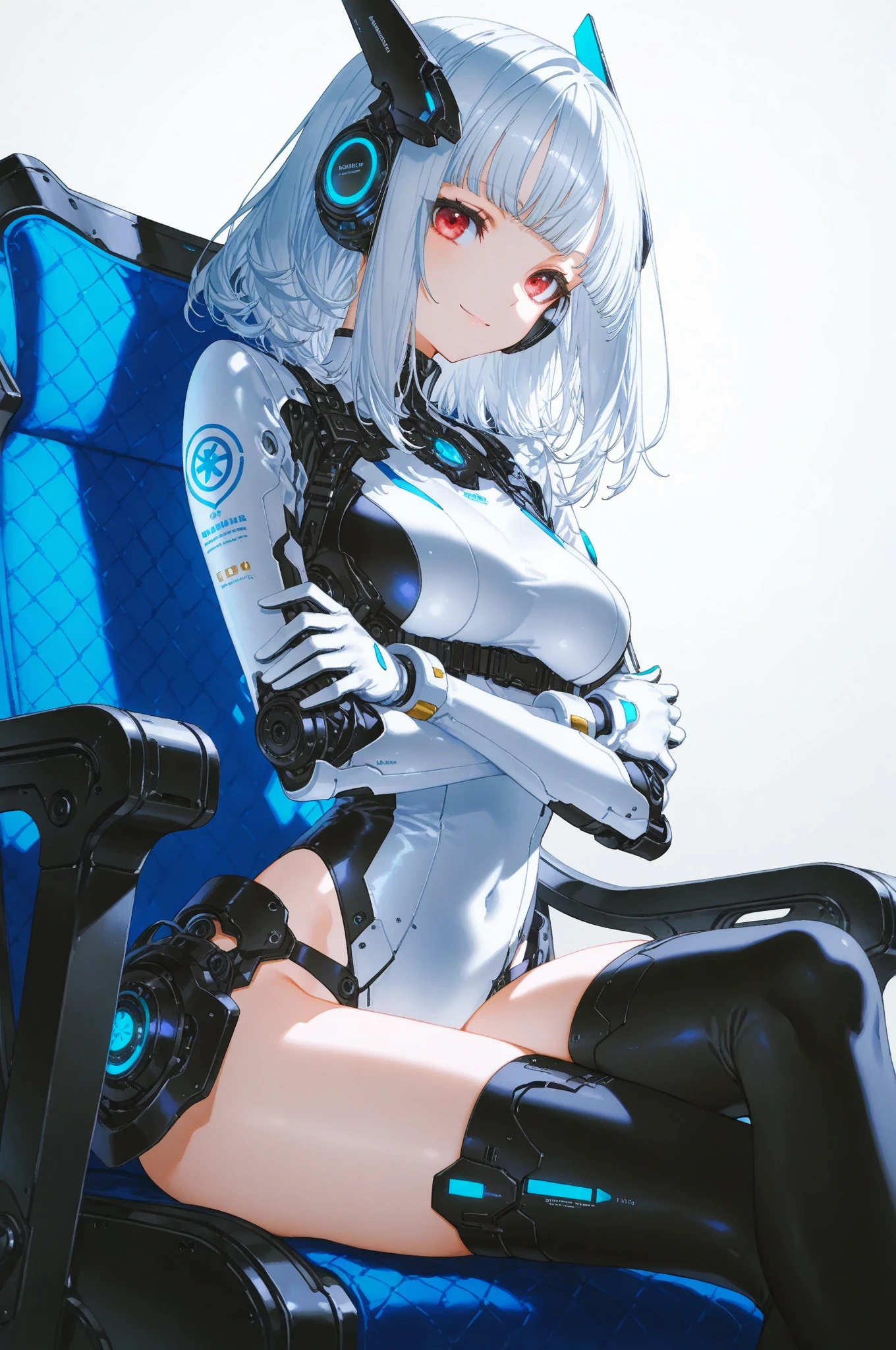 solo,1girl,translucentboobs,robot joint,