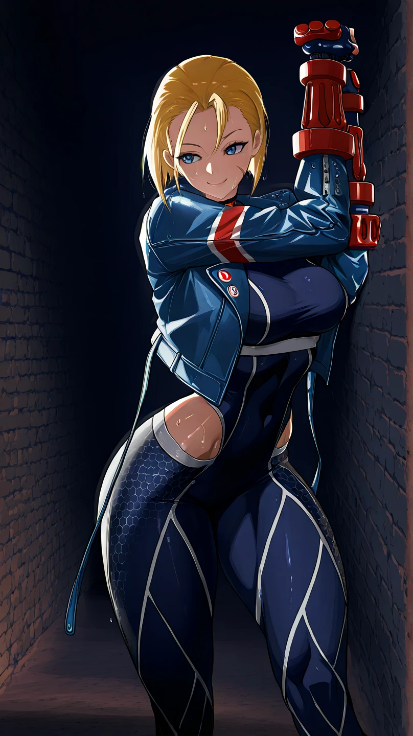 ultra-detailed, Explicit, Beautiful body, Beautiful Nose, Beautiful character design, perfect eyes, perfect face, ultra highres, 4K, beautiful legs, perfect legs, Nice hands, Perfect hand, Masterpiece, Best Quality, Highly detailed, illustration, absurdres, street fighter, doll suit, shadaloo doll, dollsuit, expressionless, blank eyes, looking at viewer, red gloves, emotionless, black latex, corrution, mind control, female combatant, full body, hypnotized, unhappy trance, full body suit, ribbed bodysuit, both arms at side, obey, perfect female body, extremely glossy latex, hypnosis, hypnoLora, empty eyes, Mind control device, poses, submissive_pose, Slave, hat, necktie, lying down, lying down at attention, hat, necktie, belt, latex, ribbed bodysuit, thighhighs, garter belt, Fighting Stance, military, thigh boots, solo, blood on shirt, blood on hand, blood on clothes, blood on face, blood, blood on arm, blood on cheek, blood on leg, Erica Blandelli, campione, blonde hair, blue eyes, long hair, hair ornaments, black ribbon