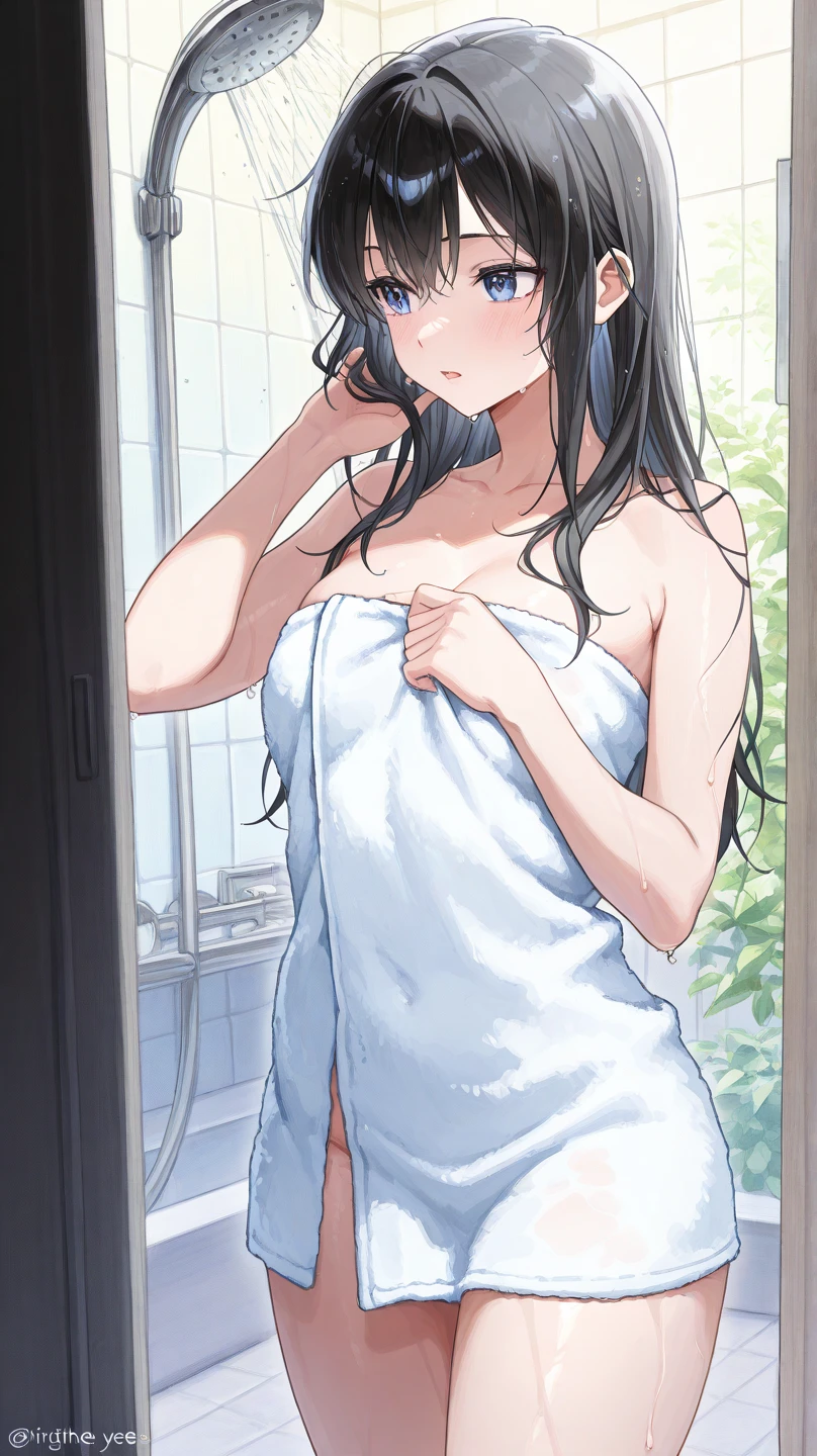 Komi. in the bathroom . Oily. Submissive daughter . Vibrators . Female orgasm. Cumming . Bikini . Standing .