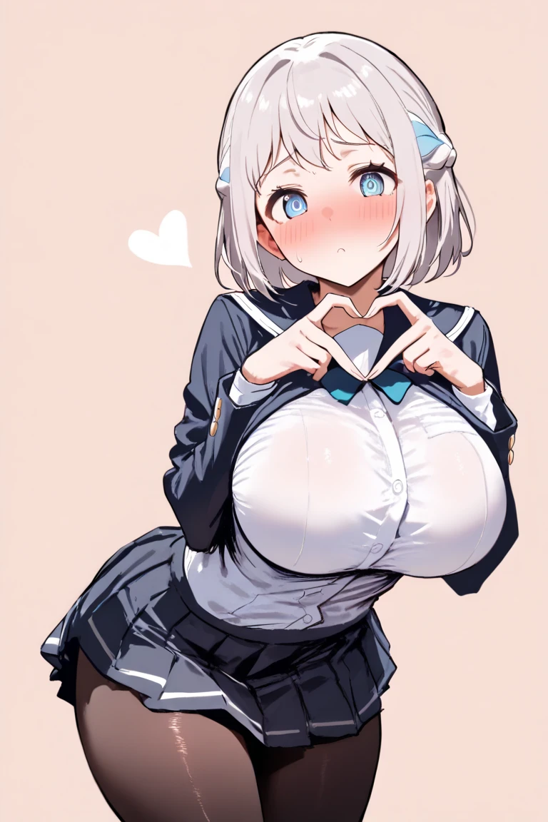 fang, 1girl, silver hair, twin tail, (heterochromia,red left eye, blue right eye), Huge breasts, hanging breasted, huge-breasted, dirndl, bare nipples, bra aside, panties aside, Looking at Viewer, Smile, skyporn, plateau grassland, From above, Nipple Tweaking, Areola, big areolae, puffy nipples, nipples through, (spoken heart), (((cum in mouth, cum in pussy, cum on body, cum on breasts, cum on hair, excessive cum, pussy cum))), ((best quality)), spread legs, sit, oral invitation, (finger to mouth)