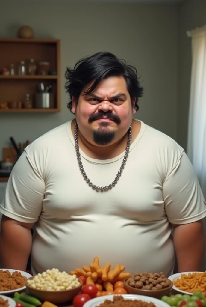 a slightly fat gay guy with black hair swears very aggressively on the phone, very realistic