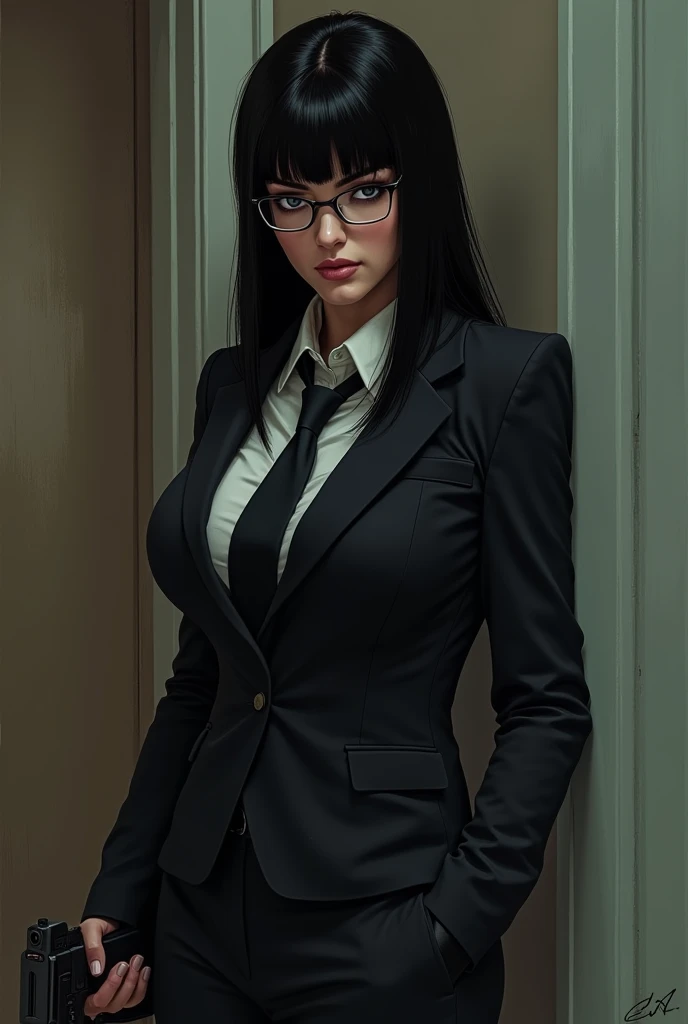 ((supermodel pose one hand on hip)) ((showing backside)) ((magnificent, majestic)) ((the most beautiful business woman)) ((pale skin)) ((glasses)) ((cute smile)) ((Big blue eyes)) ((very dark eyeshadows makeup)) ((bright red lips)), ((long straight black hair pony tail)) ((big breast:1.5)) ((slender body:1.3)) ((wear elegant blazer and skirt)) ((Lace bra)) ((inside a office
)), ((high definition:1.5) ((masterpiece:1.5))((8k:1.5)) ((Best quality:1.4)), more_details:-1, more_details:0, more_details:0.5, more_details:1, more_details:1.5, more prism, vibrant color,