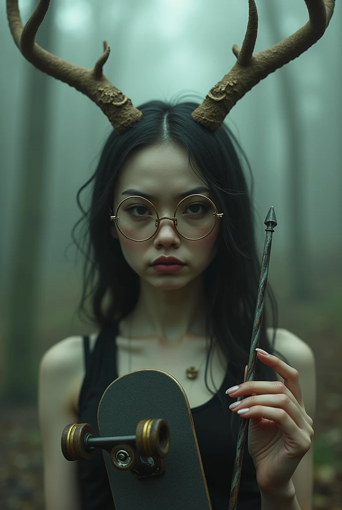 black hair, hair bobbles, wince, longeyelashes, solid circle eyes, fake animal ears, light smile, ear blush, fang, Surrealism, drop shadow, anaglyph, stereogram, tachi-e, pov, atmospheric perspective, 8k, super detail, ccurate, best quality