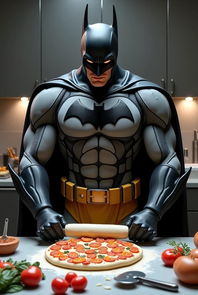 (Photorealism:1.2) (NSFW) A man with brown eyes, fit and slim body, in a low light environment, in front of an open refrigerator door, eating a fruit, with a close-up capturing some erogenous zone, wearing the official batman mask, with an erotic and extroverted personality.