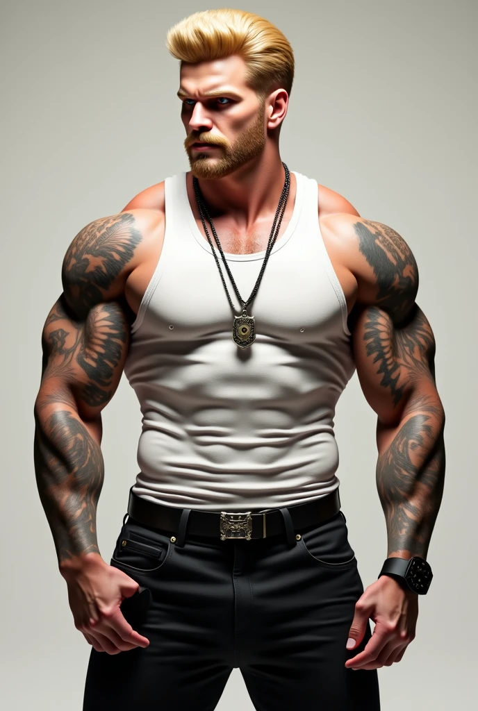 very handsome muscular tattooed naked man with big dick