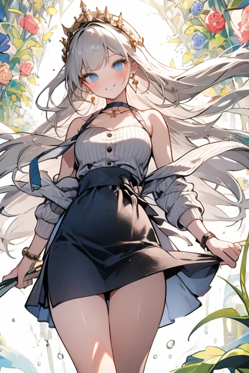 Masterpiece、Highest quality、highest quality、 ((((Petite))))、((Embarrassed))、Shiny hair quality、Small face、Super detailed, beautiful, wide eyes、Ultra-detailed, clear and beautiful faces、(cute illustration:1.2), High-resolution, ultra-detailed, best quality, embarrassed、Thighs