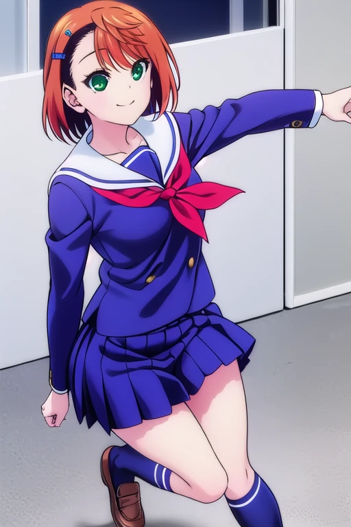 (((Pixel Perfect, Perfect in every detail))),(((Diameter-downward view of skirt,))), alone, One girl, Honoka Kosaka, loveliveアイドルドレス, View your viewers, smile, lovelive!stage, sing, (Lifted Skirt 1.3), (Detailed Panties 1.3), (White Panties: 1.3), (Ruffled Panties: 1.3),(Low - Angle) ,Blue eyes,orange hair,one side ponytail,short hair,