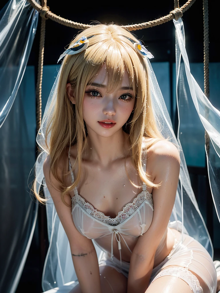 hand behind head,solo person,are standing,full body shot shot,in a panoramic view,Blonde woman in rabbit costume, anime barbie in white stockings, Anime girl cosplay, elegant glamourous cosplay, anime big breast. Soft lighting, Ayaka cosplay, Sakura Kinomoto, belle delphine, cosplay foto, Full length and white stockings, anime barbie in white, pale milky white porcelain skin, Loli, small curvaceous loli