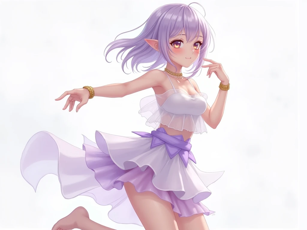 score_9, score_8_up, score_7_up,((best quality)), absurdnes, ((best quality)), CoquelinePXL, 1 femboy, feminine male, adult, 20 years old, black pupil, glowing blue iris, black sclera, blue skin, short peekaboo style hair((white outside, black inside)), pointy elf ears, bluish-black short demon horns, azure blue demon tail, mini skirt empire waist dress, mini skirt, translucent skirt, sleeveless, empire waist dress, turtle neck, solid sky-blue background, solo, hand on waist, looking at viewer, big ass, small breast, flat chest, no cleavage, anime inspired art, lewd, nsfw, seductive smile