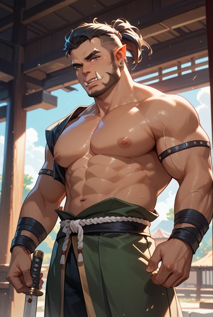 Prominent pectoral muscles,show off thick arms to the audience，closeup of arms，Shoulders exposed，Stout arms，A mais alta qualidade de imagem，Pessoas do sexo masculino，Child，1 menino，jovem e bonito，Shoun，cabelos brancos，Cabelo liso curto，Pele escura，Anime peito grande，anime wallpaper，sozinho，Foco Masculino，cuecas，Dilation of the pectoral muscles，capa vermelhirilha saliente，Fundo Urbano，Espalhe as pernas，sexy,(master part, best quality),meias brancas longaotas Red Martin，strong,very big man