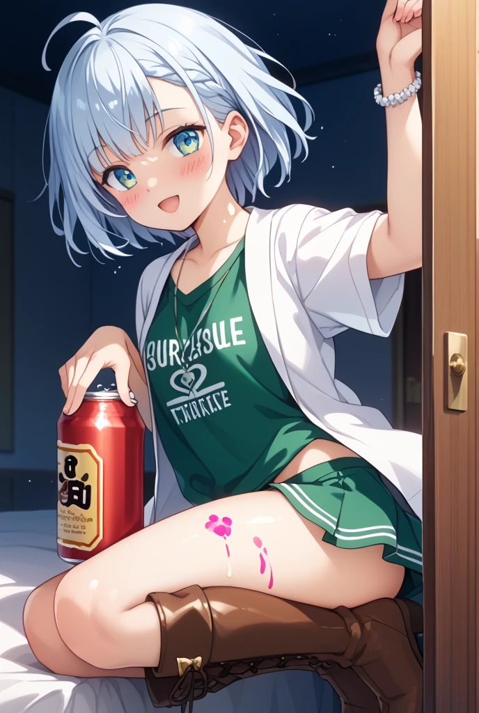 ((shota, little boy, white hair, boy)), nsfw, penis, solo, high resolution, Gym suit, <3, bare penis, ahegao, Coin laundry, boy hair, bukkake, cute boy, shota penis, small penis