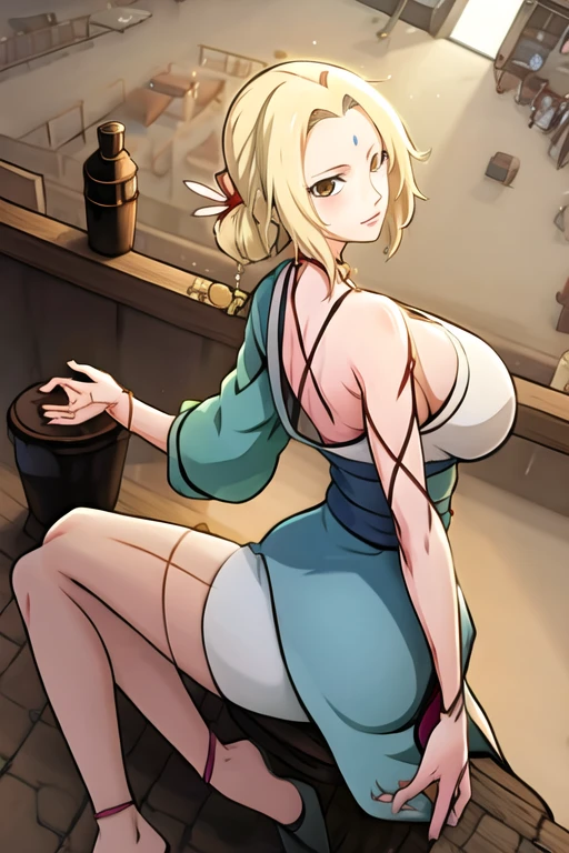 1girl, (solo:1.2), (masterpiece:1.2), (best quality:1.2), (perfect anatomy:1.4), (perfect female anatomy:1.2), (confident:1.2), (huge breasts:1.2), (cowboy shot:1.3) ela está mostrando a lateral para o espectador, de lado para a câmera, corpo completo, pose laterais, pose lateral, mostrando o lado do corpo,
eu03, curvy, soft shading, exaggerated proportions, tsunade, facial mark, forehead mark, (mature female:1.3), (large breasts:1.4), brown eyes, (blonde hair:1.4), long hair, (Strength of a Hundred Seal), cleavage, grey kimono, japanese clothes, kimono, wide sleeves, (beautiful white clouds:1.3), puffy clouds, white sky