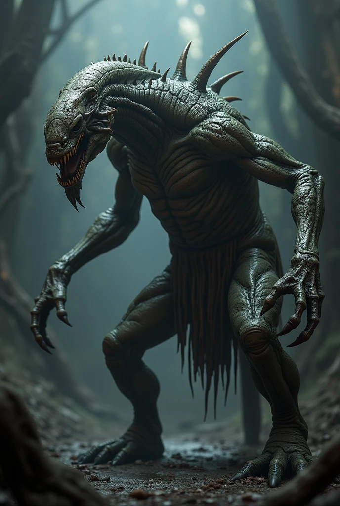 Chimera of tree and lizard,
Abomination, dark arts