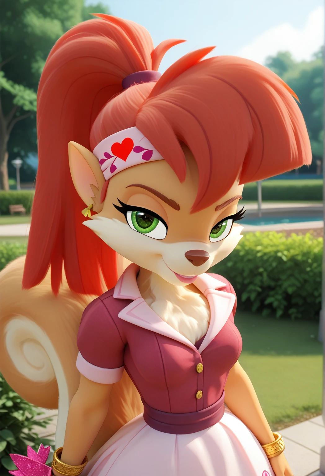 ((berr)),(masterpiece), sharp, ultra detailed, 8k (high detailed skin:1.2),8k uhd, dslr, soft lighting, high quality, film grain, Fujifilm XT3, intricate detail, full body, pony tail, solo, pink, crop-top, realistic, <lora:BerrT01-000007:1>