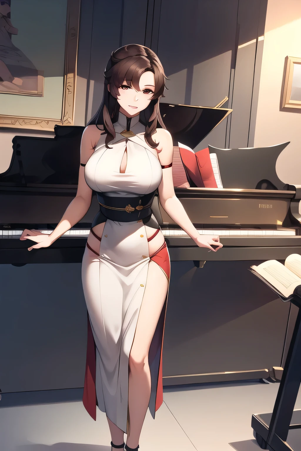 Super Resolution、
(Lively:1.3)、
(One slim girl)、Stylish girl、Huge boobs、
eye shadow、glossy lip gloss、
Thighs、Earrings、
Enamel material、Ultra mini skirt、
Exquisite beauty、Beautiful Face, (Pitch Resuit), Inside the auditorium、Embarrassed face
