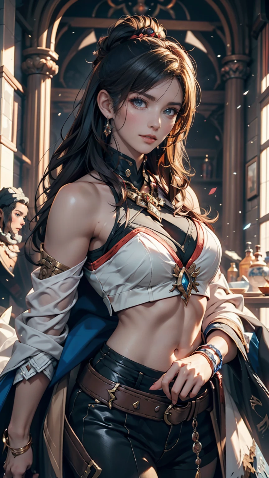 Portraiture, Long Hair, Gray Hair, Golden Eyes, One girl, head, face, Magical girl, Absurd, masterpiece, Highest quality, Magical girl costume, ((Magical girl)), short hair, Devastation, Remains, Dynamic pose, Apocalypse, Spell casting, Style-Glass, Full Body Shot