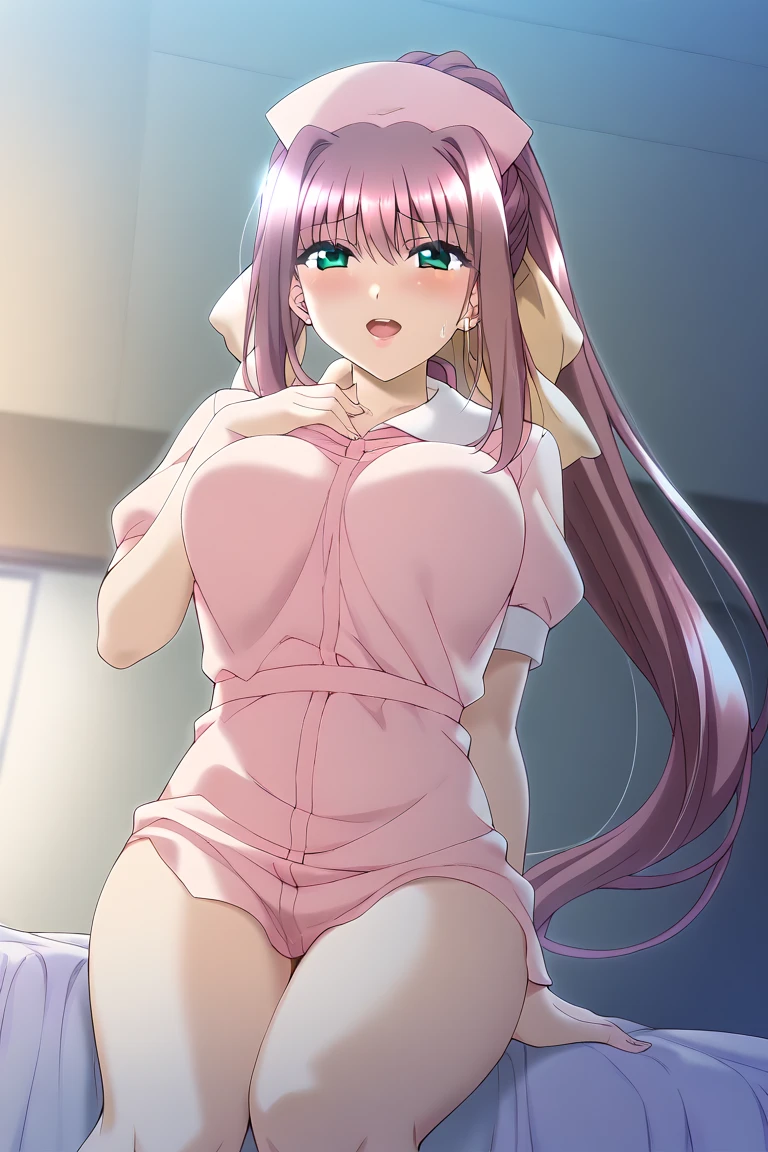 Mature Woman, (Mature Woman:1.3) eternally, shut up, Looking at the audience,pink hair,red eye,黄colorいリボン,length_hair, Slim and sexy shape, whole body,the bestquality, (8k), (4K),(masterpiece), (the bestquality), Very detailed, Game CG, Wheel within wheel, Very detailedな, shape, Beautiful body,Beautiful Nose,fair角color設計, 完美的eye, 完美face蛋, 1 person, Open your mouth, face红,1 person, 20 years,young woman,fair Finger,fair length legs,fair body, fair Nose,fair character design, perfect eye, perfect face,expressive eye,Perfect balance, Looking at the audience,(Focus on her face),shut up, (Innocent_大きなeye標_eye:1.0),(Light_笑face:0.3), Official Art,Very detailed CG Unity 8k wallpaper, Perfect lighting,rich and colorful, bright_front_face_Lighting,White skin, (masterpiece:1.0),(the best_quality:1.0), Ultra-High resolution,4K,Very detailedな, photograph, 8k, High resolution, High resolution, Absurd:1.2, Kodak Portrait 400, Film Grain, Blurred Background, Bokeh:1.2, 鏡頭Light暈, (full of energy_color:1.2),专业photograph师, (fair,大きなeye標_chest:1.4), (fair_face:1.5),(narrow_Waist), White underwear,White lace, White bra, White underwear, White Lingerie, (Intense orgasm, Love juice flowing from the crotch),