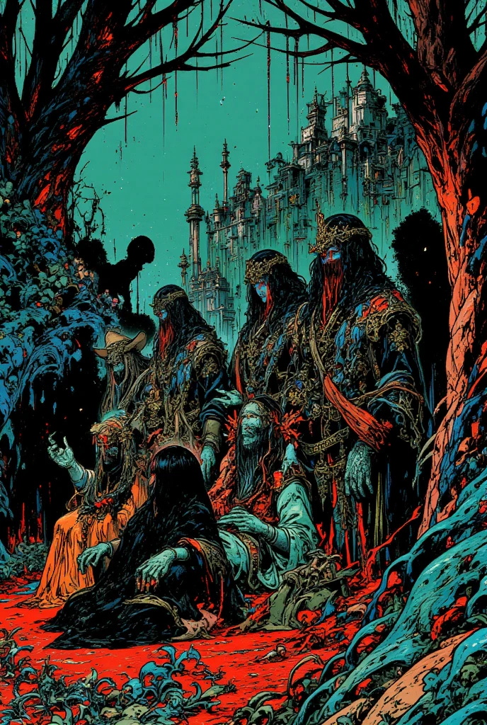 in (medium full shot:3.1) of lot of characters from a movie for slave girls from beyond infinity, inspired by Zdzislaw Beksinski and Greg Rutkowski, futuristic apocalypse, stalenhag, metal album cover, gwar, heavy metal band promo, wayne barlowe pierre pellegrini, (with Creepy, Sci-Fi, Fantasy and Horror:2.9) retro sci fi, Horror movie, very detailed body, moody, epic, ((Cinematic film)), ((Ultra Detailed)), Complex, ((Sharp Focus)), Object Texture, Studio Photo, Complex Details, ((Highly Detailed)), Photo Real Style, ((Hyper-realistic)), High Dynamic Range, ((Realistic Textures)), 8K UHD, Nikon D 850, Kodak Portra 400, Fujifilm XT, rich colors, (3D rendering:3.1)