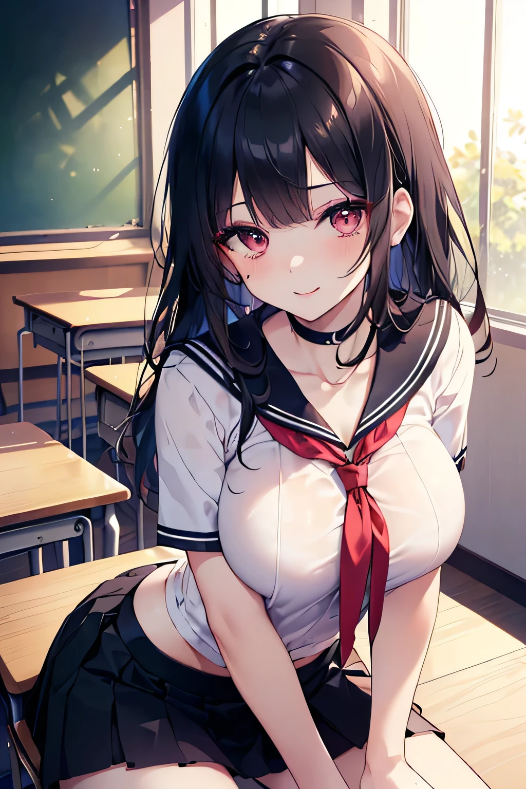 japanese person, cute, elementaly school student, shiny skin, , medium bust, blush, can see-tits,ct penlowjob
