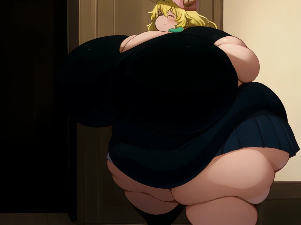 Anime woman Enormous bloated expanding diaper mess, huge bloated pregnant belly, huge overflowing breast, moaning
