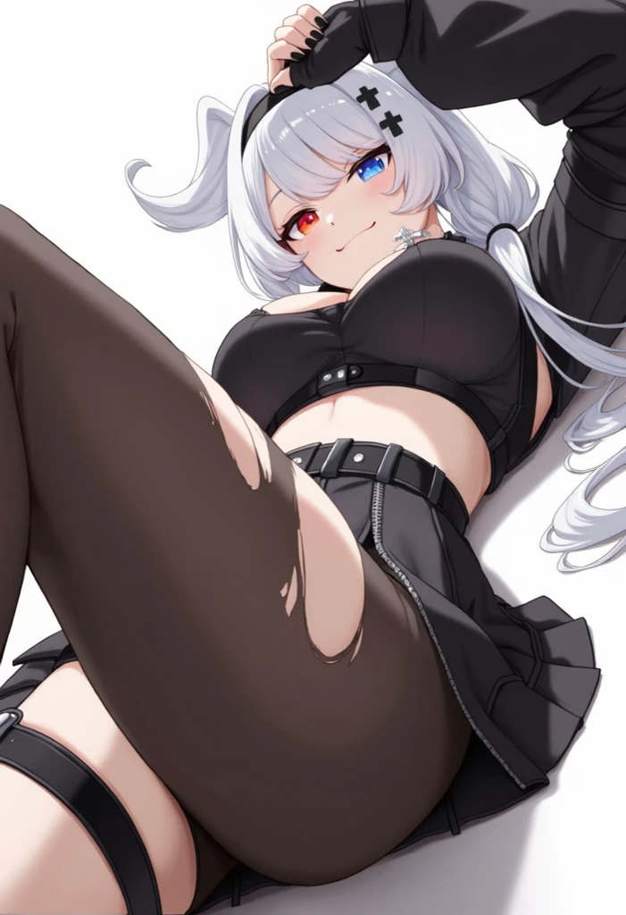 female, korean girl,silver hair, long hair, earring, Leggings, Health, Healthy body, sexy body, Sweaty, sports bra, nipples visible, Spread your legs