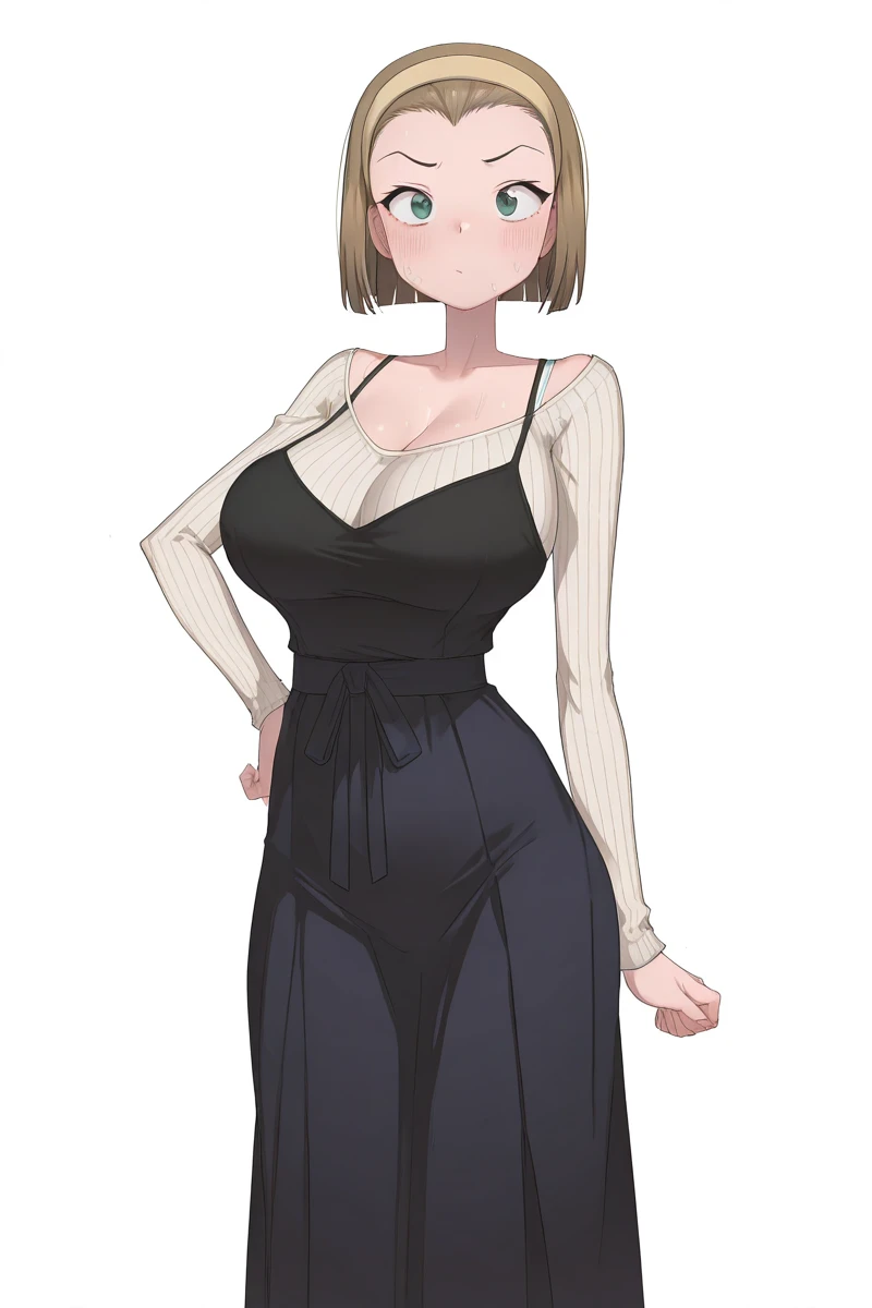 masterpiece, Highest quality, so beautiful, Absurd,
One girl, alone, Black Hair, Bobcut,
Thermont 16A, Glasses,
Collared shirt, Flared long skirt、Happy, smile, Sticking out tongue、Armpit Hair、Hair growing under the arms、She is raising her arms to show her armpits to the camera、View your viewers, White Background, Simple Background,The subject's entire body is captured、NSFW、One girl, alone,
