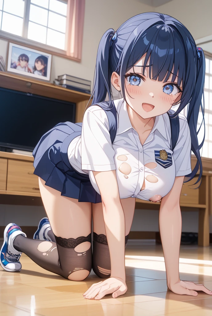 (Photorealistic:1.8, highest quality:1.8,8K masterpiece:1.8,High resolution,Mastepiece:1.8,RAW Photos,Cinematic lighting),No split screen、1 female、Sailor Mercury、blue eyes、uniform、mer1、Beautiful hair ornament、Sailor Warrior uniform、Floating short blue hair、Blue sailor collar、ribbon、Sexy uniform showing the underside of the breasts)、(((Underboob)))、Blue Long Gloves、Blue knee high boots、Blue choker、Earrings、No panties mini skirt、Blue Hair、Random Sexy Poses、Angle from below、The woman is naked、woman is nude、Adult video shoot、
Crotch close-up、Spread the genitals、Beautiful anal、Erect clitoris、Plump and big clitoris、Unfolded vagina、Back view