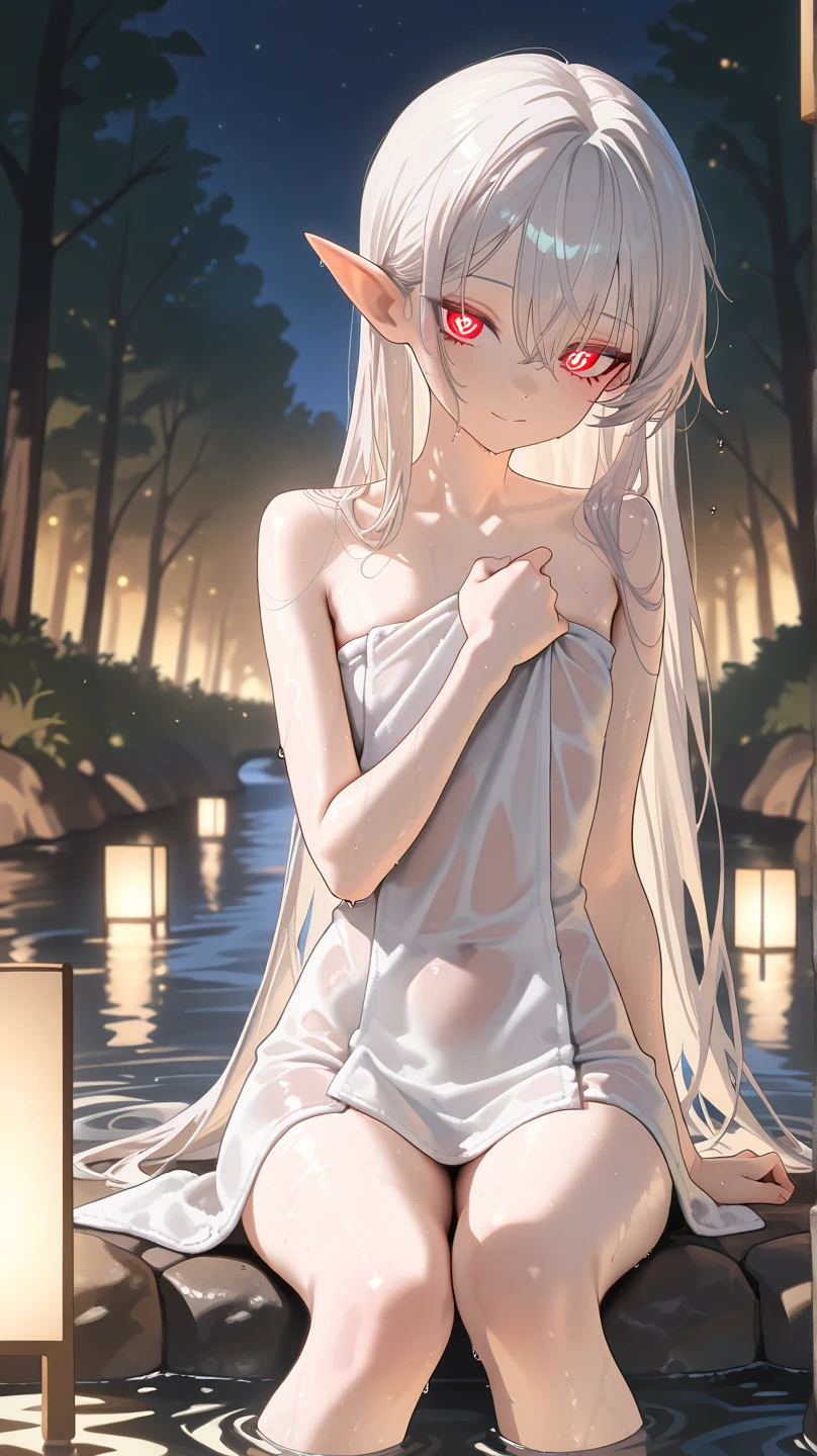 ((((ultrahigh resolution)))), 1girl, standing, ((((nude, navel, pussy, slender, pale skin)))), long hair cut, pale skin, ((brown eyes)), (glowing_eyes, luminescent eyes), (ultra detailed eyes:0.7, beautiful and detailed face, detailed eyes:0.9), ((centered)), smile, ((wide shot)), facing viewer, (((vibrant background of outside, flowers, bright lighting, summer, sunlight))), flat chested, looking at viewer, ((perfect hands)), ((head:1, hips, elbows, arms, in view)), ((hands behind back)), beautiful lighting, defined subject, (), ((cool looking)), ((slight breeze in hair, vintage sun glare))
