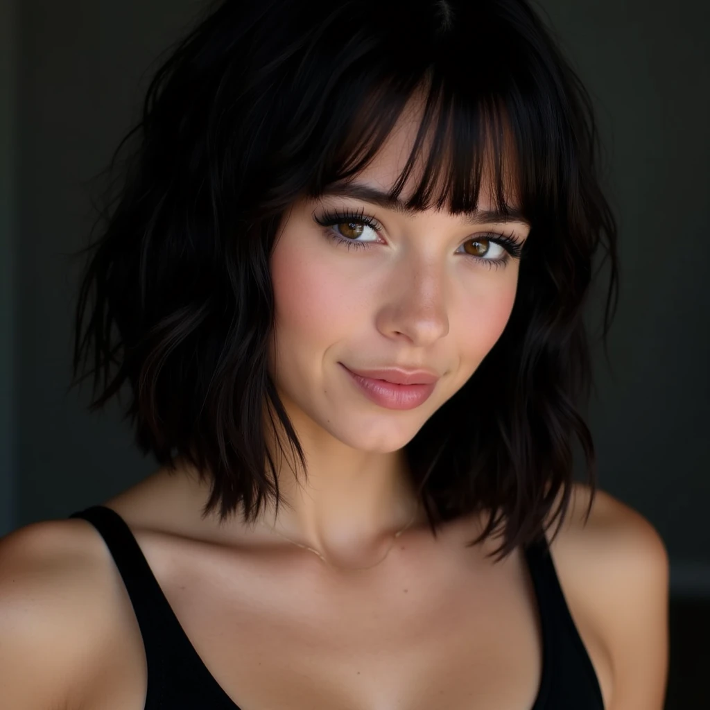Addie Nicole Amick,31aged, bod cut slide hair black,