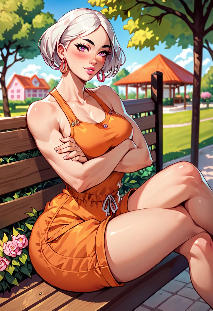score_9, score_8_up, score_7_up, score_6_up, score_5_up, score_4_up, source_anime, rating_explicit, Android_18, solo, female, smile, looking at viewer, sundress, high heels, sitting in park, makeup, vintage, <lora:somethingunlimited-guy-PONYv1:1>