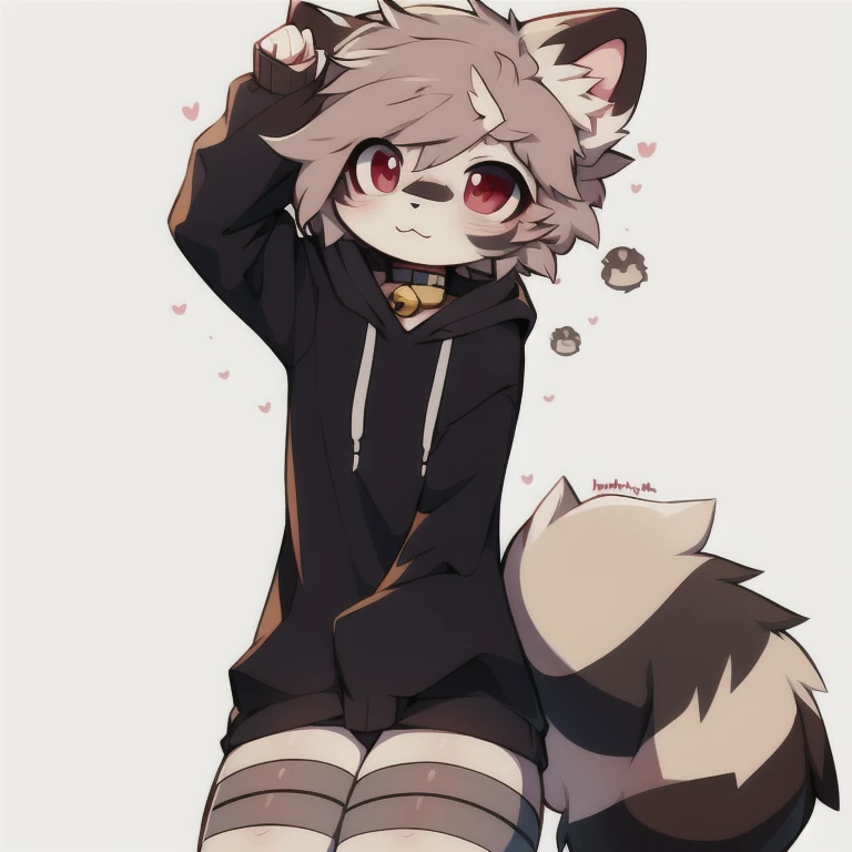 Furry wolf,((Shota)), black spandex yoga pants, solo