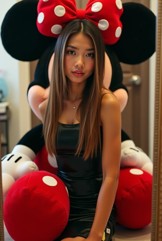 minnie ears young big tits on disney hotel asian and can see disney castle though the window, hd,realistic detailed