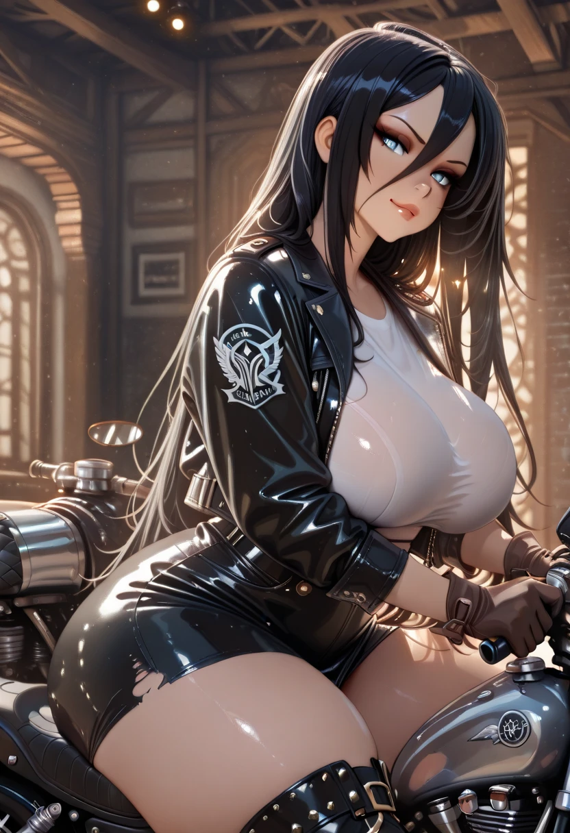 Tifa Lockhart with a big penis between her breasts A lot of semen