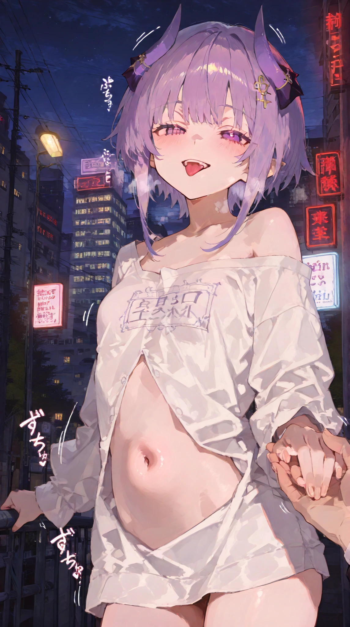 One woman、Standing naked woman with small breasts and short silver hair、((No clothes))、Front view、Upper Body、Smiling faintly、Watching the audience、Wriggle your body、Leaning body、Place hands on hips、Hands behind head、Very thin body、The shadow of the ribs is visible、
