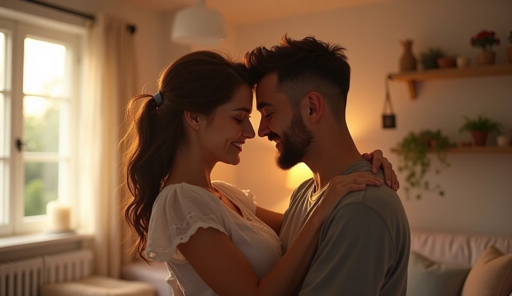 A beautiful young woman is having sex with a man