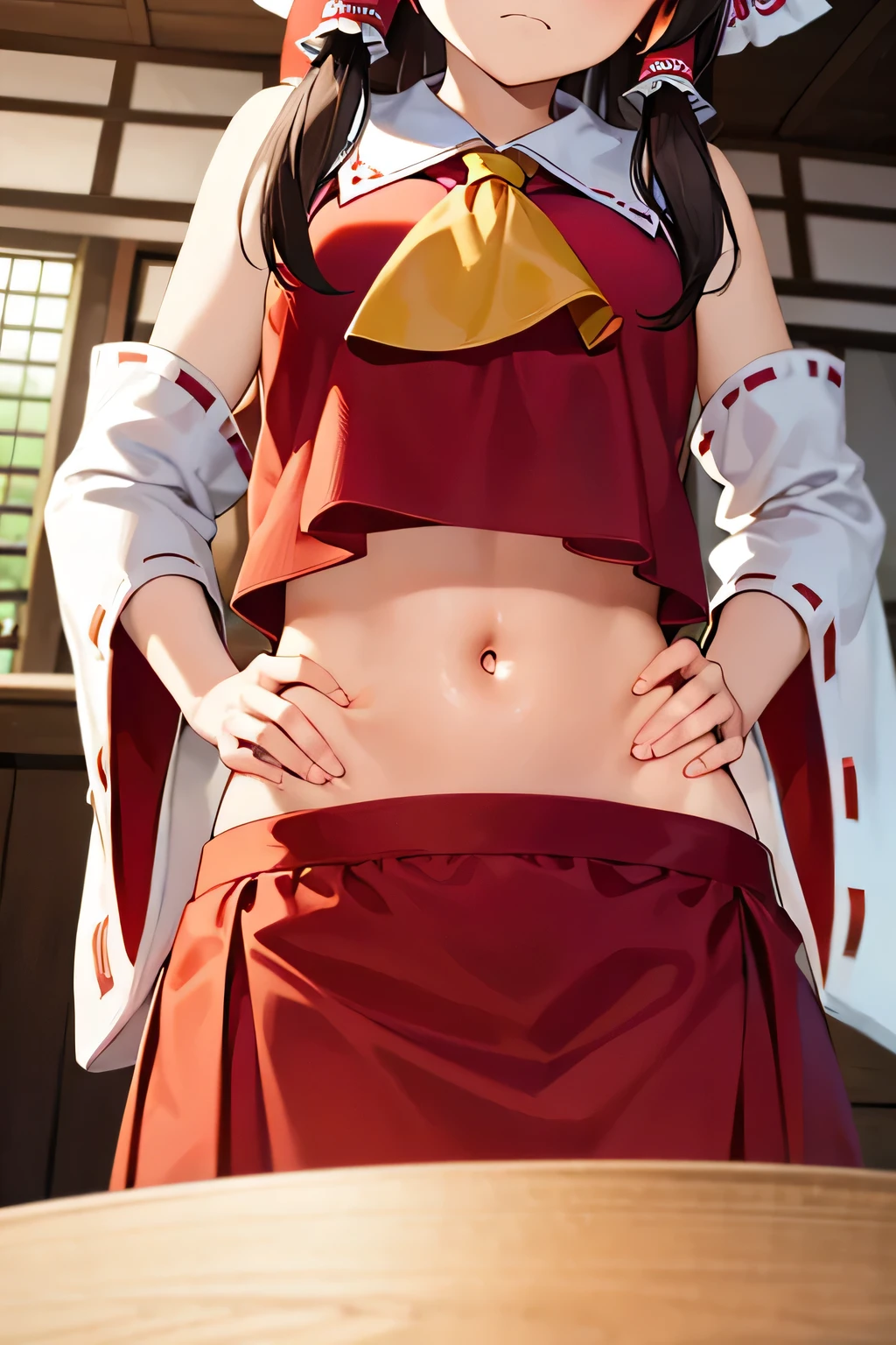 (masterpiece, Highest quality:1.2), One girl, alone,Are standing_Split,
Yuki mandarin orange, Long Hair,black无袖短背心,Pink Skirt,black (nsfw:1.6)
