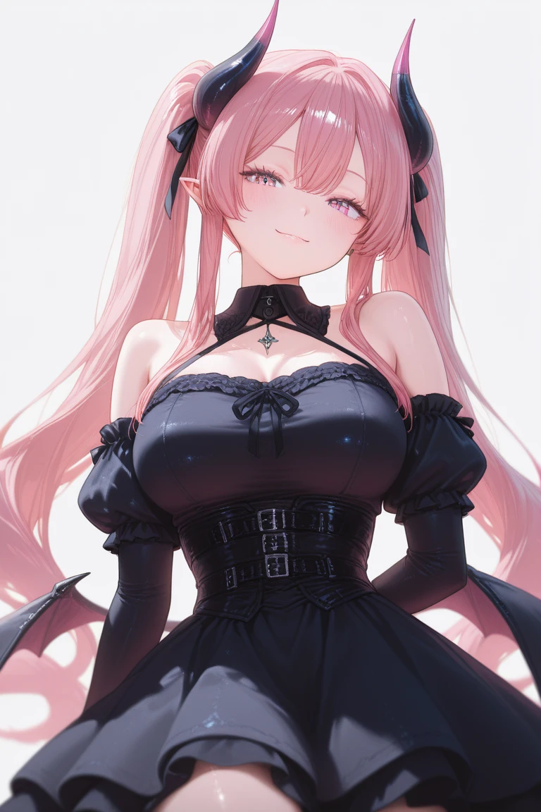 masterpiece, top-quality, Hi-Res, (((((Evil Fall))))), (((Leotard))), (((Hollow eyes))),ram1, 1girl in, 独奏, Standing picture,Ram(Re:Life in another world starting from scratch), A pink-haired, white thighhig, (((shorth hair))), red eyes, Hair above one eye, Ribbon trim, Hair Ribbon, X Hair Ornament, frilld, Maid headdress, garter strap, a black ribbon, Colossal tits,(((neck tie))), magical little girl