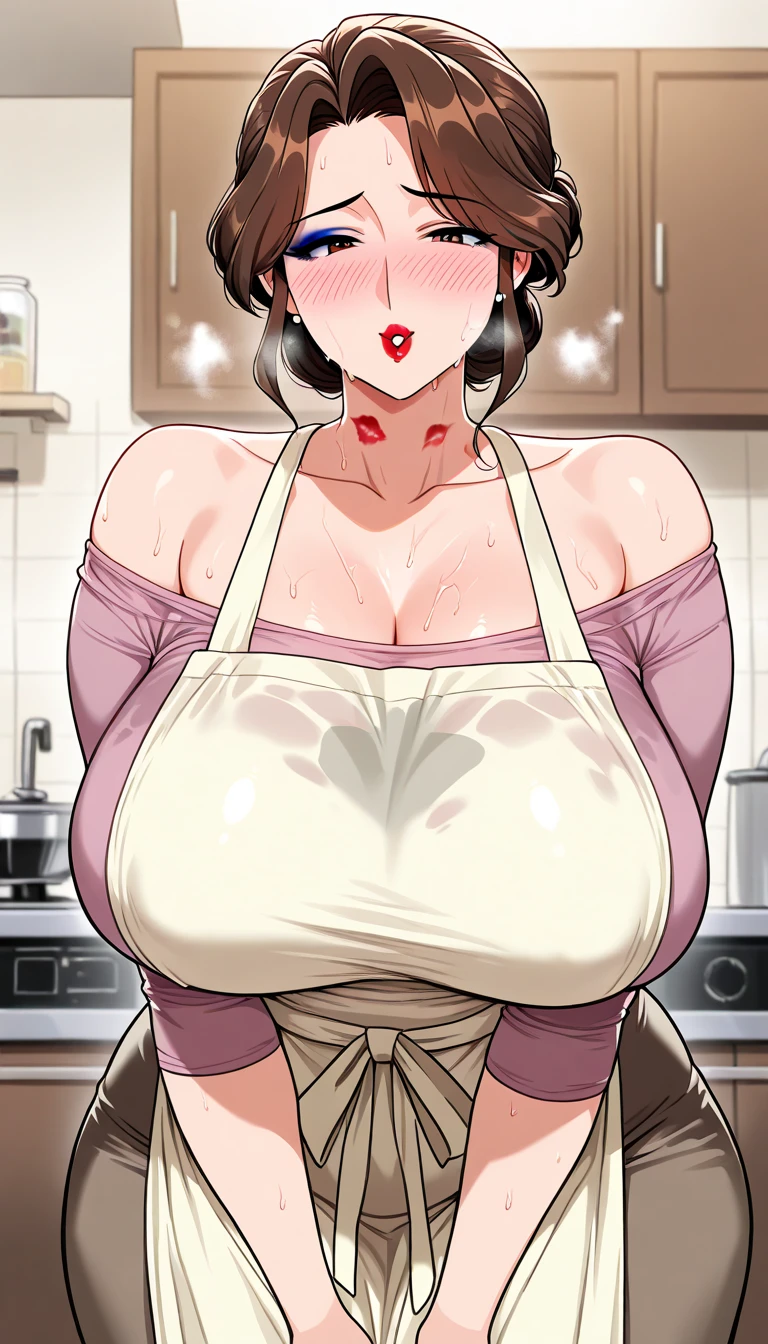 score_9, score_8_up, score_7_up, score_6_up, score_5_up, score_4_up, (source_anime), 2girls, (( white woman, long black hair, sweaty, super massive breasts, Inverted nipples,
mature woman, dark nipples, brown nipple, Black panties, revealing baggy white shirt )), Distant vision, Low Illumination, Dark, her little daughter sucking breast, ((Little ??? girl, Skinny, tiny tits, tiny ass, tiny, short brown hair, sucking breast) age difference, big size difference, forced, rape, Aggressive, Kitchen