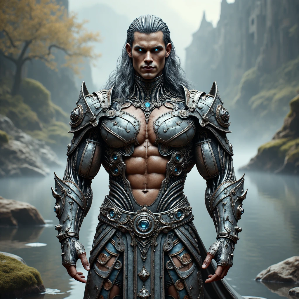 真实感, fentezi, Akaarel, bear, large, 3 feet+the hobbit ( short people with fluffy, leathery legs) , 独奏, The whole body is made of metal, (A cyborg:1.1), ([tail | Detailed wire]:1.3), (intricated details), HDR, (intricated details, hyper-detailing:1.2), cinematic still, vignette, in the center, “Hyper-realistic textures," "Exact Details,” “Realistic still life,” “Realistic portraits,” “Realistic landscapes.