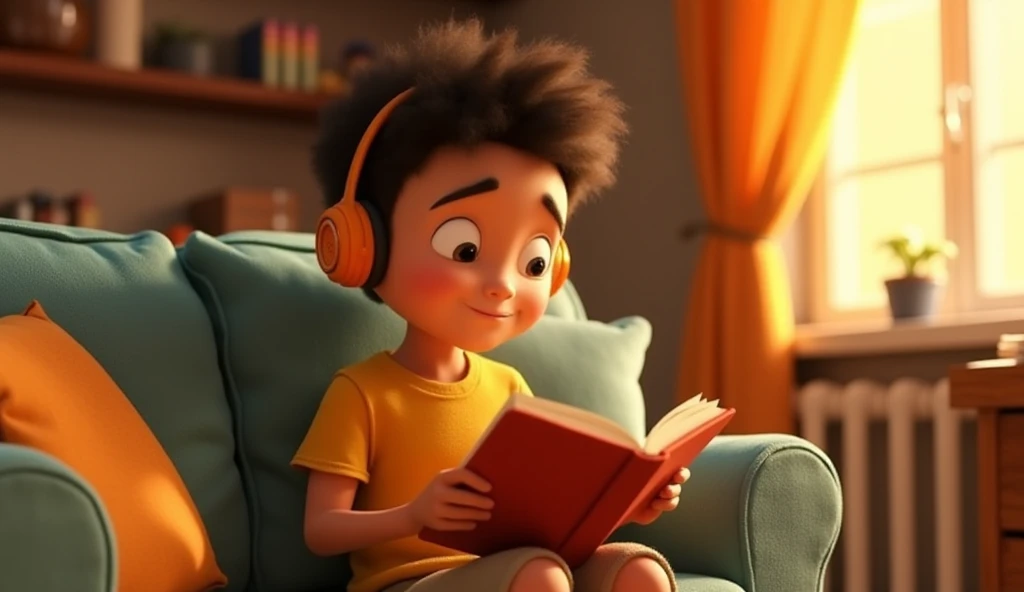 there is a boy reading a book on the grass with sheep, filme animado, Book illustrations infantis, Book illustration de história, Book illustrations infantis, arte  em artstation, storybook illustation, adorable digital painting, retrato detalhado, Book illustrations infantis, cena realista, 3D animation film, Book illustration , Book illustration , filme animado still