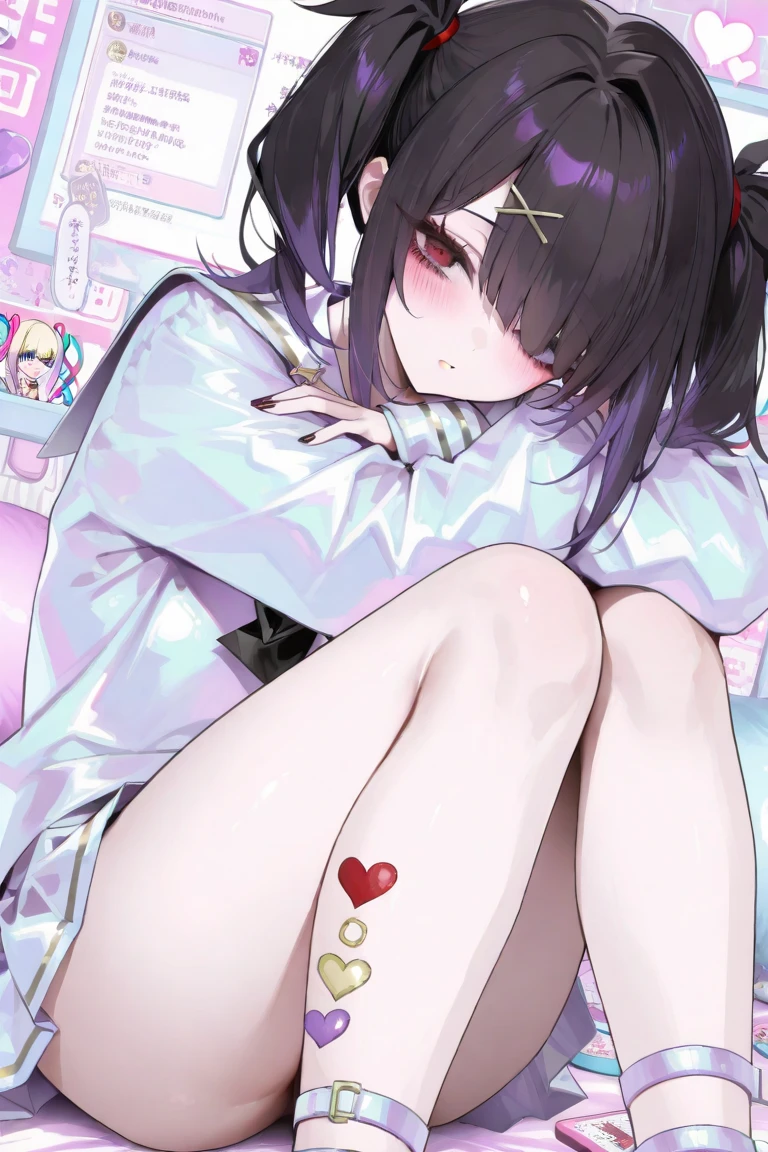 anime, black hair, cute, IZANAGI, nude, sixteen years old, sucking cock, blowjob