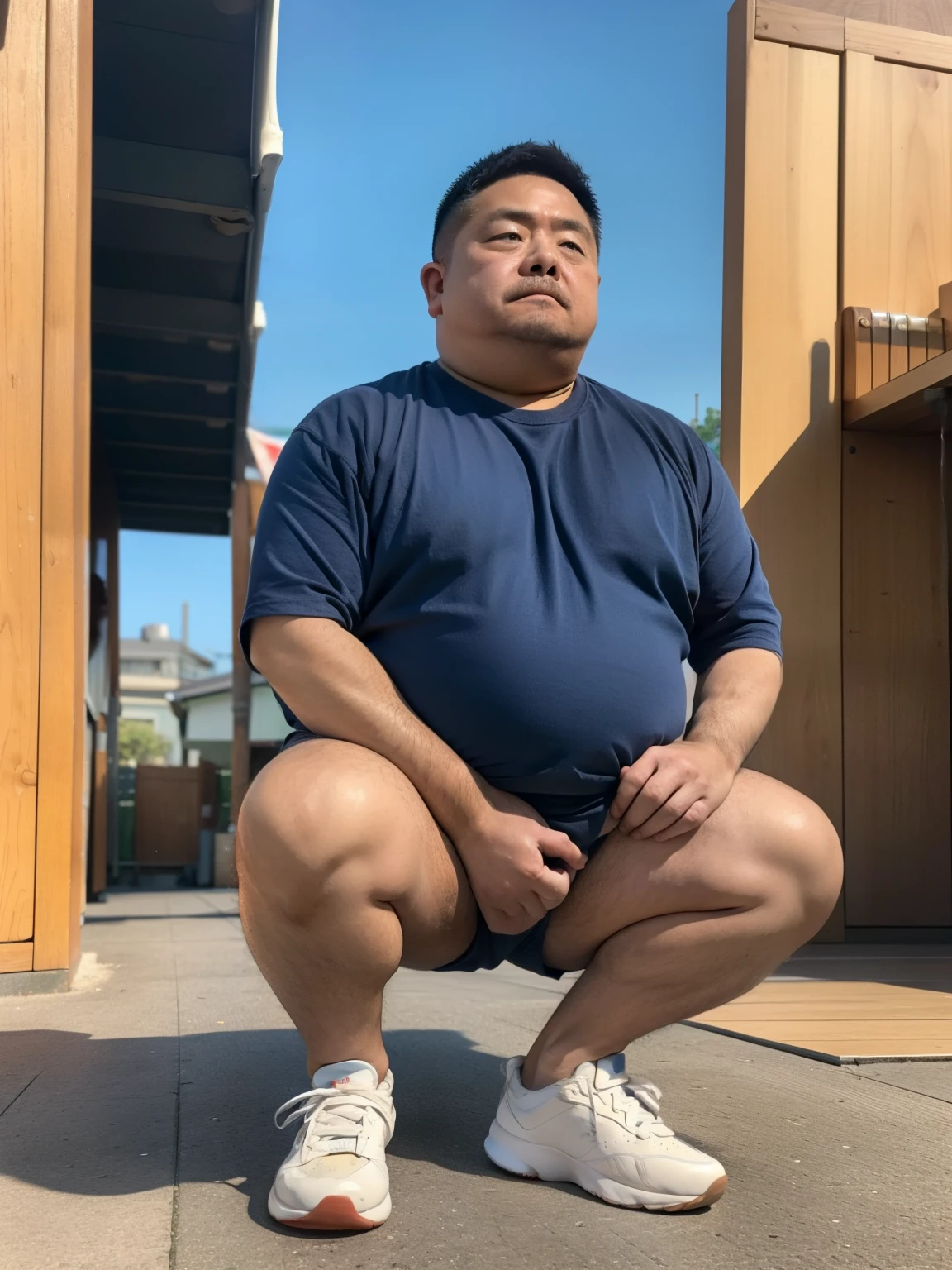 Little fat man、30 years old、Super big、Two big penises、