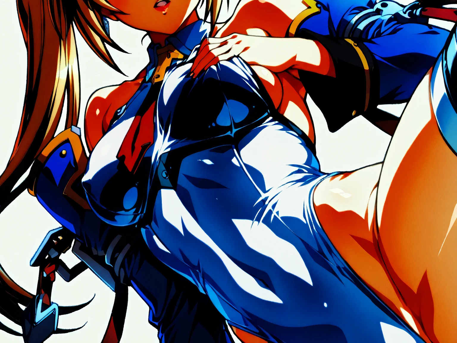 ultra-detailed, Explicit, Beautiful body, Beautiful Nose, Beautiful character design, perfect eyes, perfect face, ultra highres, 4K, beautiful legs, perfect legs, Nice hands, Perfect hand, Masterpiece, Best Quality, Highly detailed, illustration, absurdres, street fighter, doll suit, shadaloo doll, dollsuit, expressionless, blank eyes, looking at viewer, red gloves, emotionless, black latex, corrution, mind control, female combatant, full body, hypnotized, unhappy trance, full body suit, ribbed bodysuit, both arms at side, obey, perfect female body, extremely glossy latex, hypnosis, hypnoLora, empty eyes, Mind control device, poses, submissive_pose, Slave, hat, necktie, Standing up straight, Standing, Standing at attention, hat, necktie, belt, latex, ribbed bodysuit, thighhighs, garter belt, Fighting Stance, military, thigh boots, solo, 1girl, Ootomo Sourin, Blue eyes, blonde hair, medium hair, Sengoku Otome, praying, nun, cross, praying hand,
