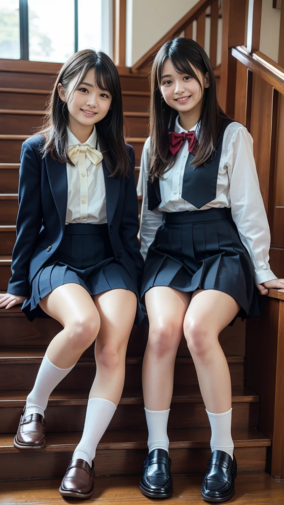 8K, RAW portrait (japanese woman),masterpiece、Photoreal:1.3、realistic, ultra high resolution, highest quality, real life photos ,( in the evening :1.1),
((((2 girls:1.5)))), (((Two girls showing off their panties in the room)))、(cute face:1.3)、日本の2 girls,((2 Japanese high school girls))、((2 real high school girls))、((Japanese high school uniform:1.6))、 blonde,slender body,、in the room、
big, beautiful, fine eyes, black hair,(Depth of written boundary:1.3)、 ((dark brown eyes:1.2))、(realistic skin texture:1.3)、(Immersive atmosphere:0.8、chiaroscuro:1.2) 、(show viewer:1.3)、((smile:1.3))、((from belowの天井:1.2))、((wearing very small silk panties))、((panty shot))、((woman rolling up her skirt))、((from below:1.15))、((close-up of crotch:1.42))、((panty shot))、((spread your legs to the side:1.4))